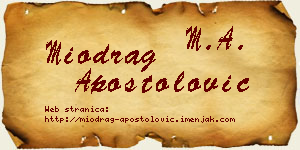 Miodrag Apostolović vizit kartica